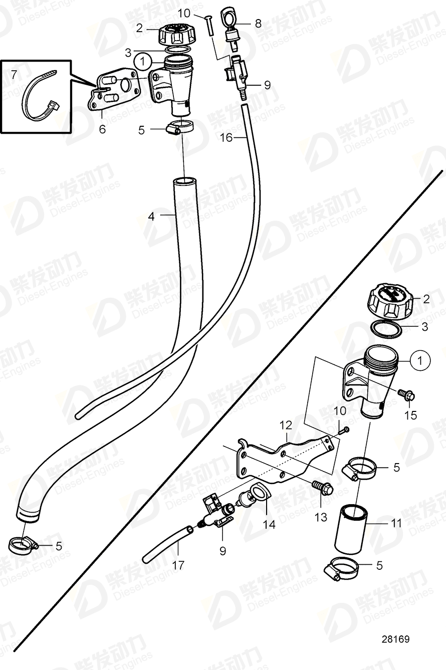 volvo penta Bracket 21748807 Drawing